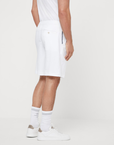 Brunello Cucinelli Cotton interlock Bermuda shorts with tennis logo outlook