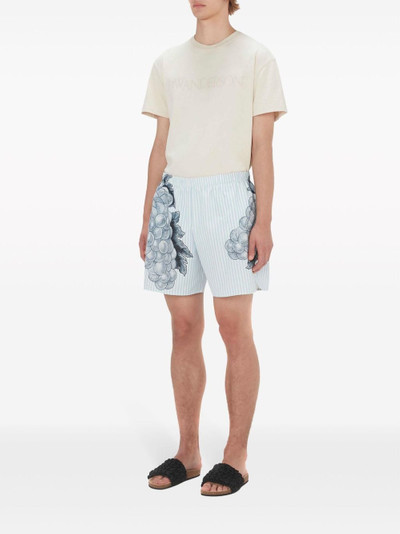 JW Anderson graphic-print striped swim shorts outlook