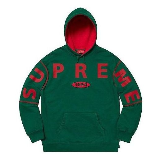 Supreme FW19 Week 1 Spread Logo Hooded Sweatshirt 'Green' SUP-FW19-040 - 1