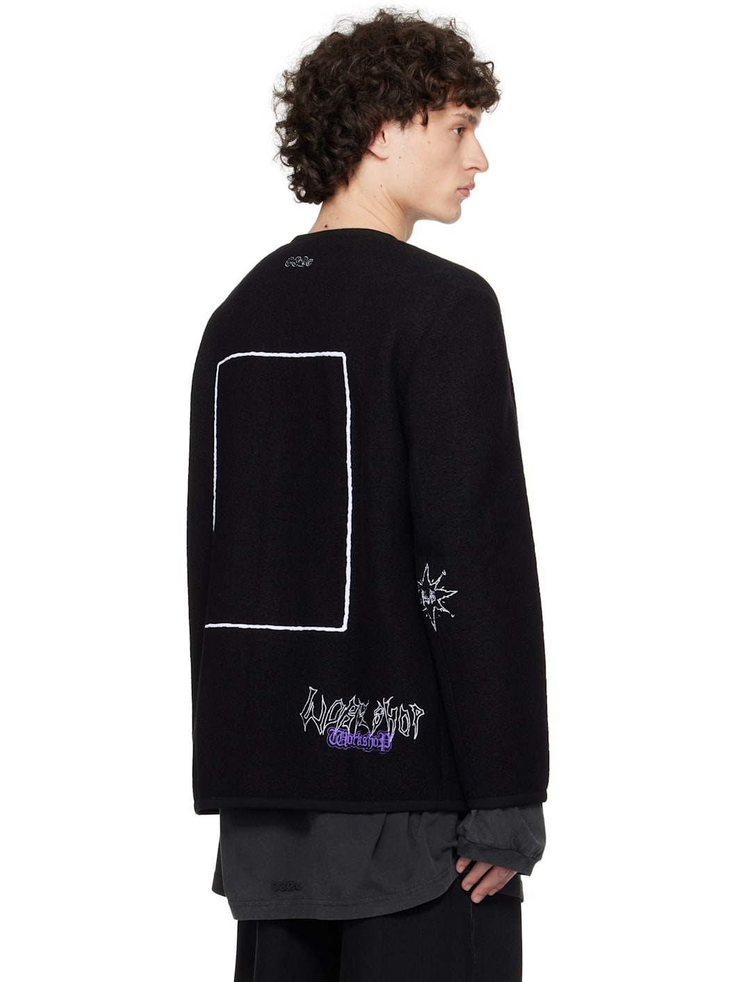 Black 'Ghost Writer' Wool Jacket - 3