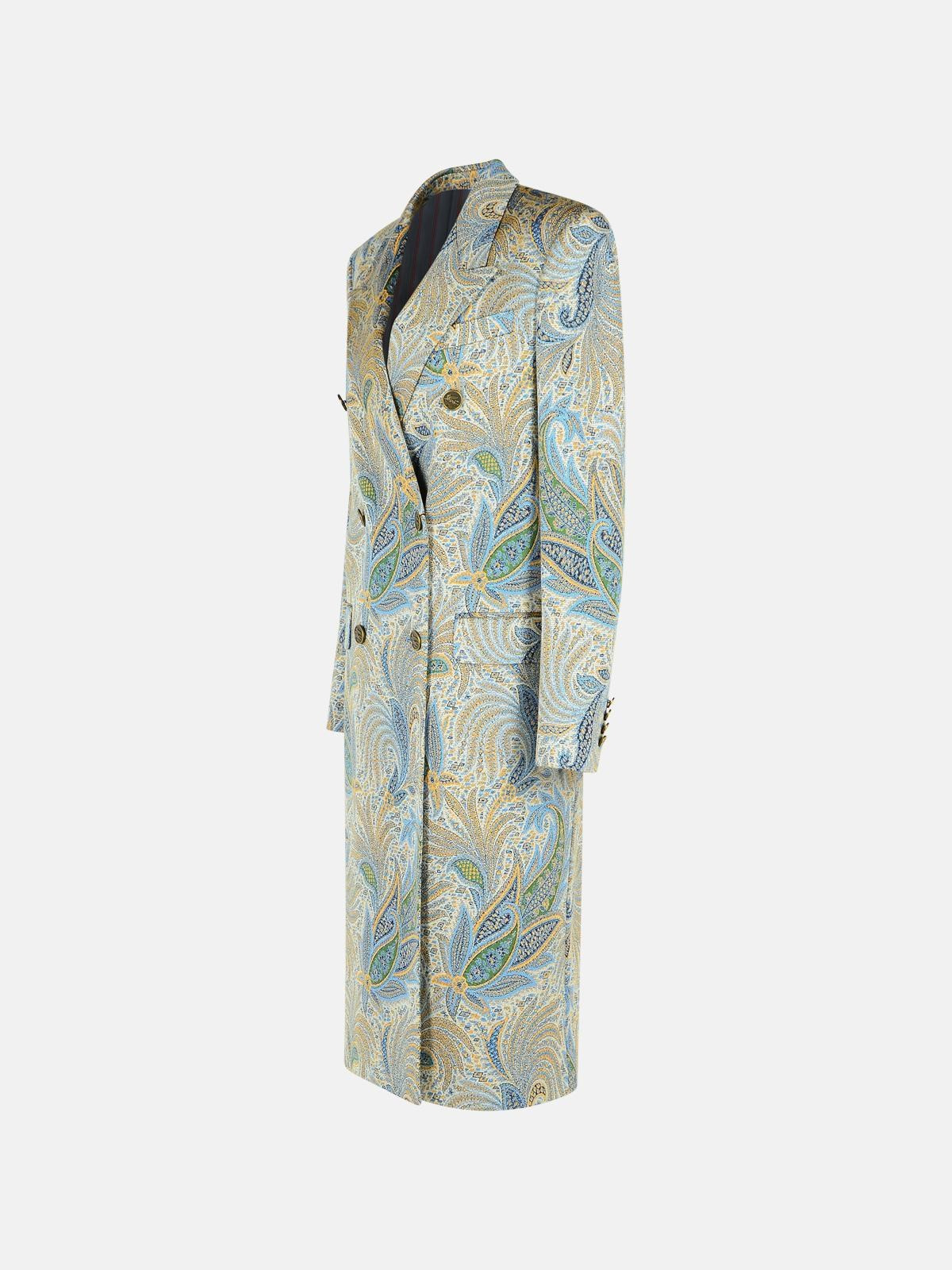 LIGHT BLUE POLYESTER BLEND COAT - 2