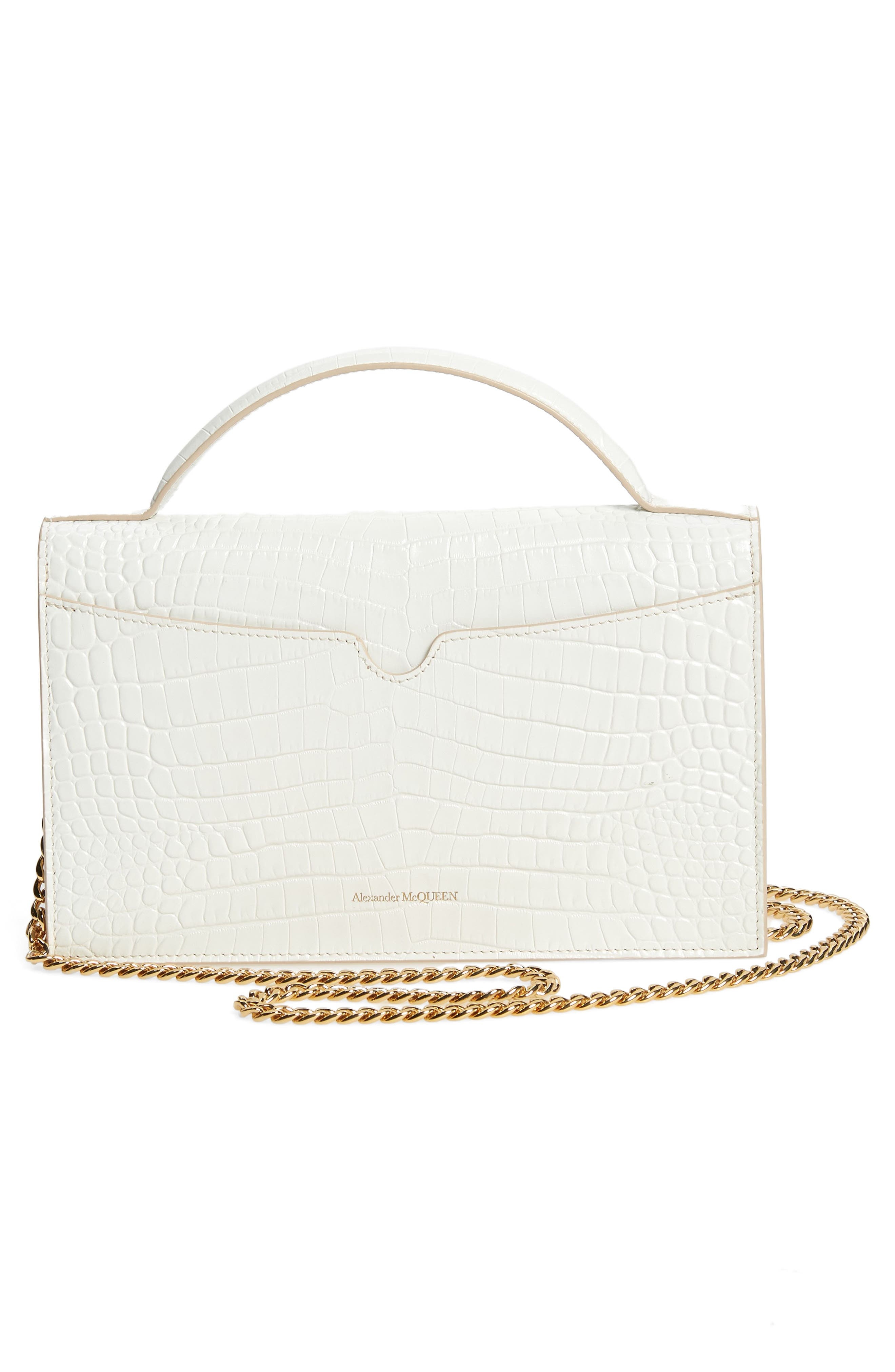 Medium Skull Croc Embossed Leather Crossbody Bag - 4