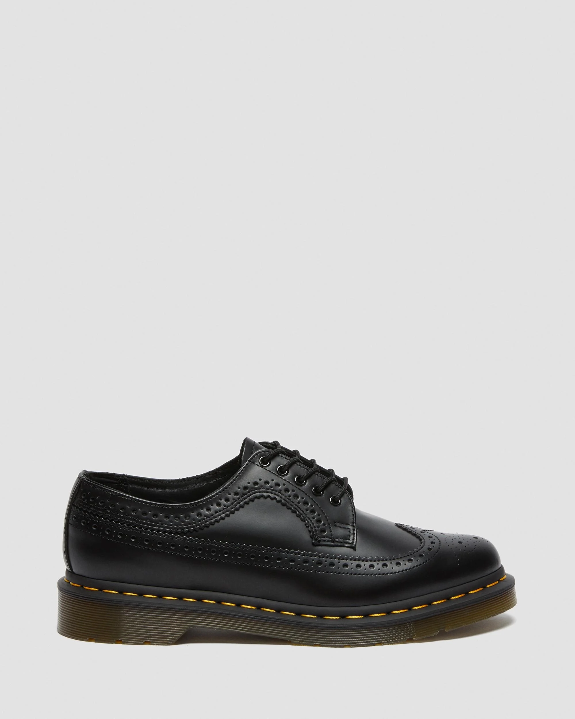 3989 Yellow Stitch Smooth Leather Brogue Shoes - 1