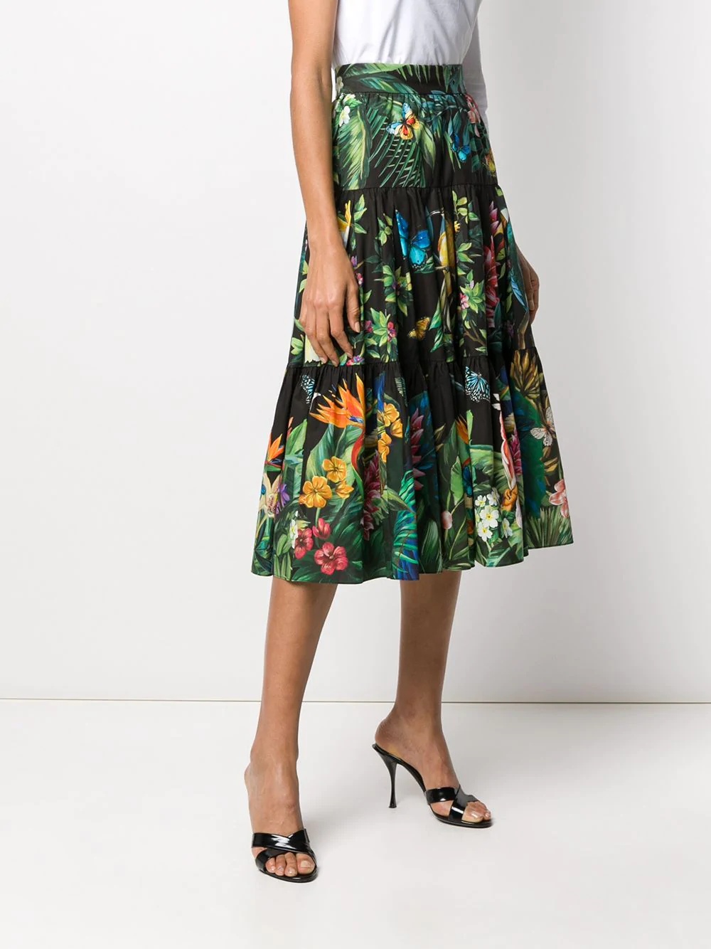 floral print midi skirt - 3