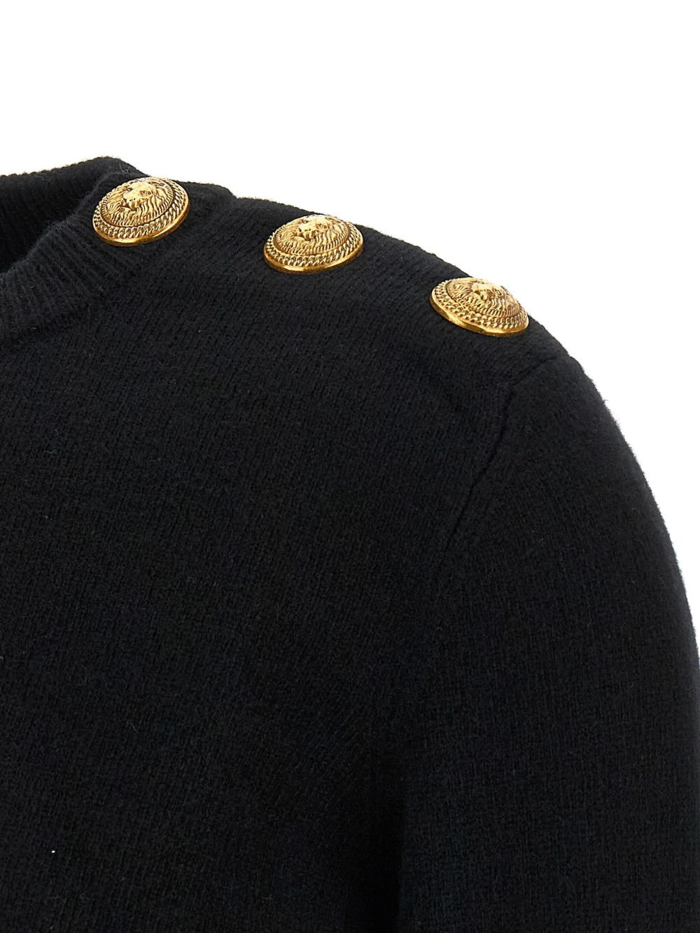crew-neck button-embellished sweater - 3