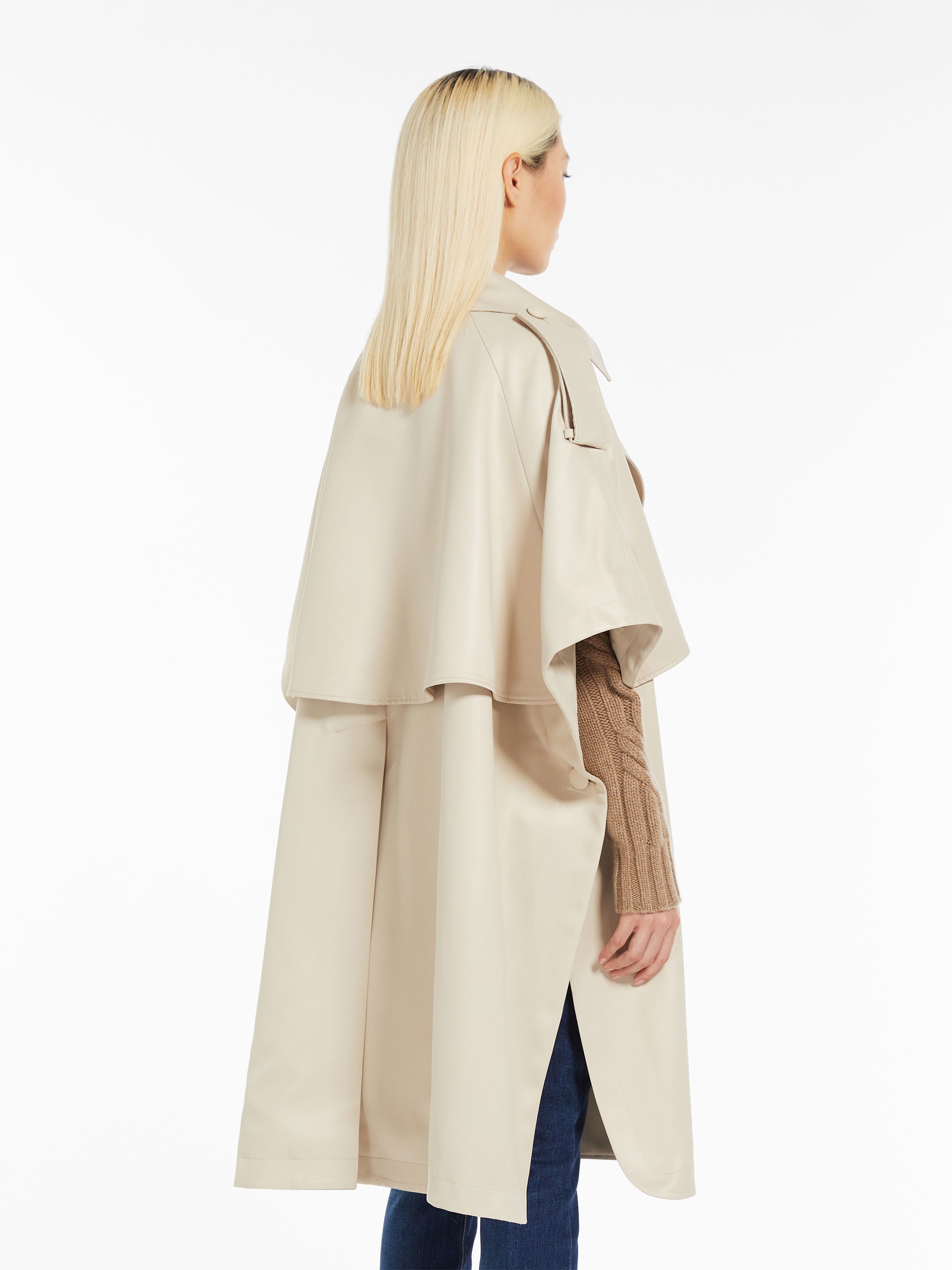 CANNONE Double-breasted satin cape - 4