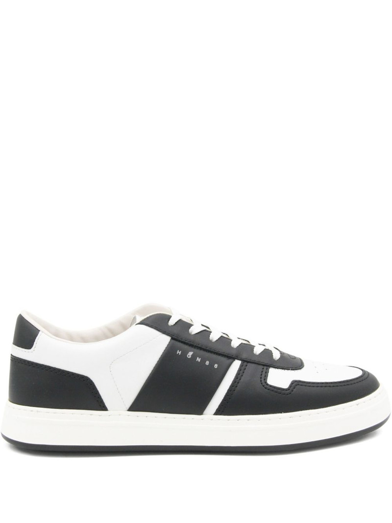 leather panelled sneakers 1