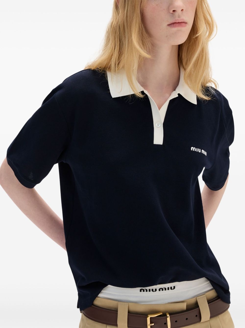 Cotton piqué polo shirt - 3