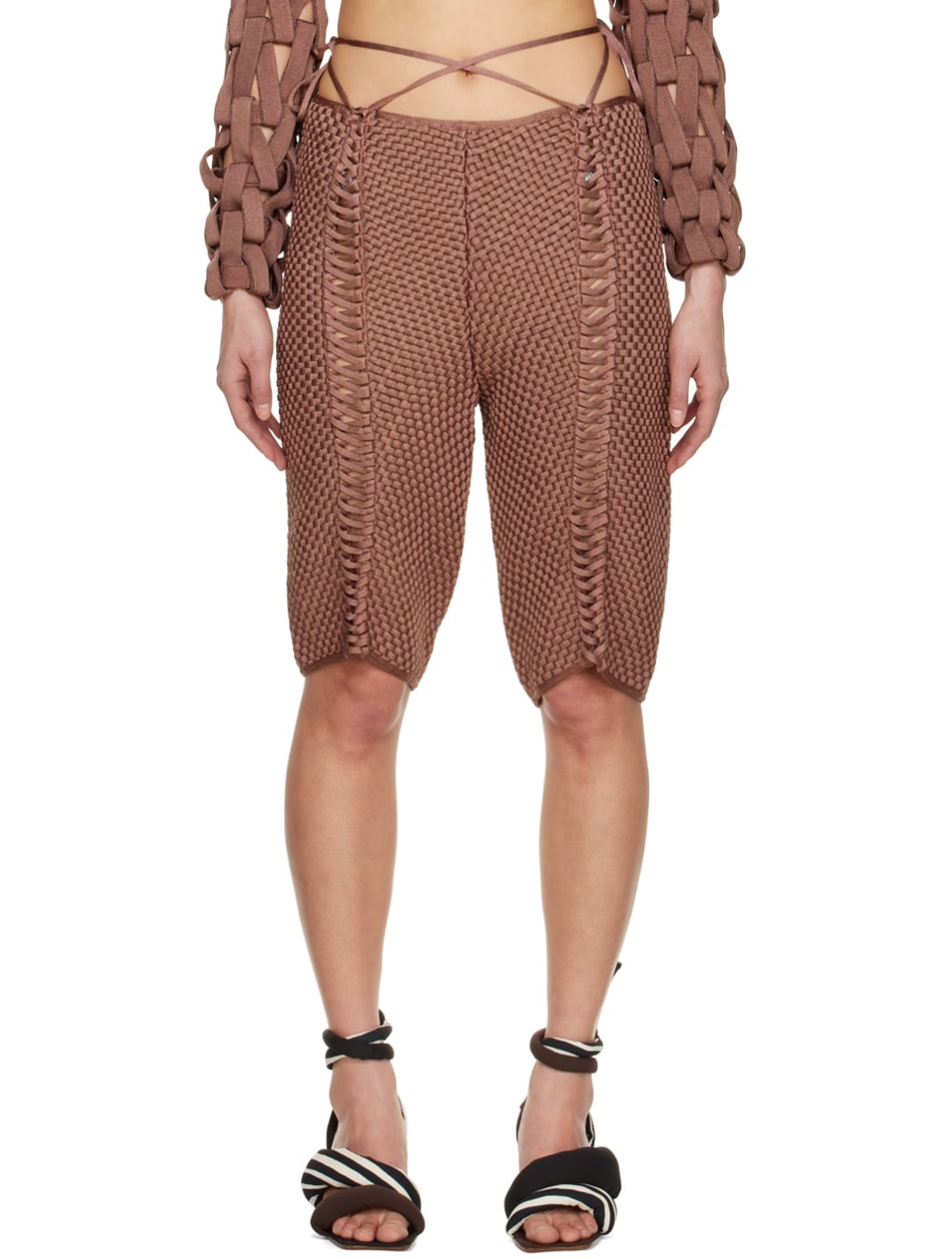 SSENSE Exclusive Brown Weavetied Shorts - 1