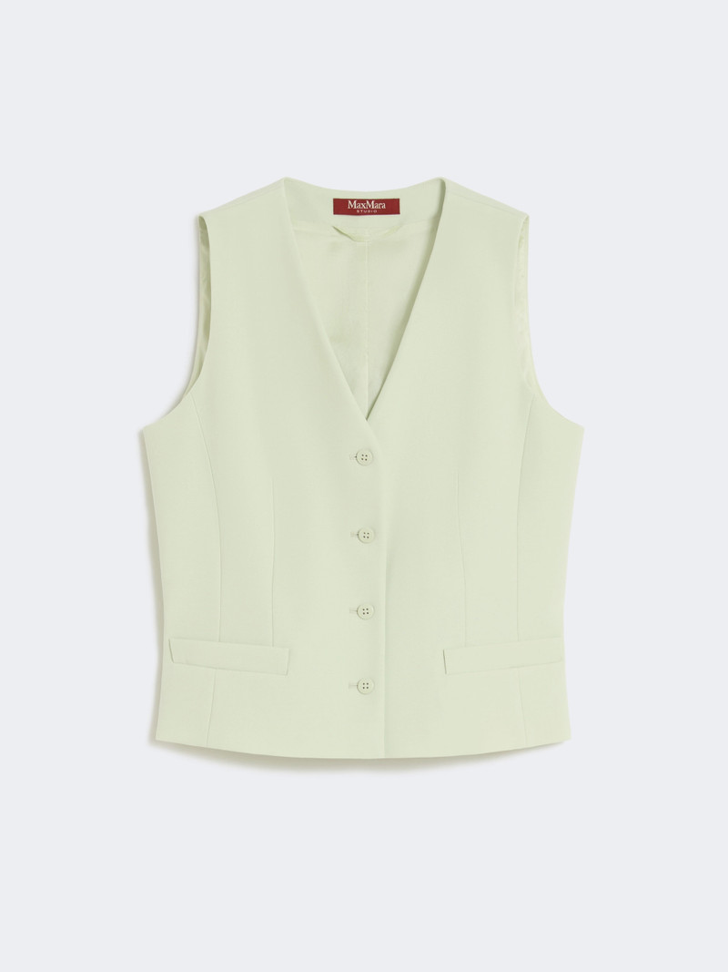 MADIA Wool crepe gilet - GREEN 1