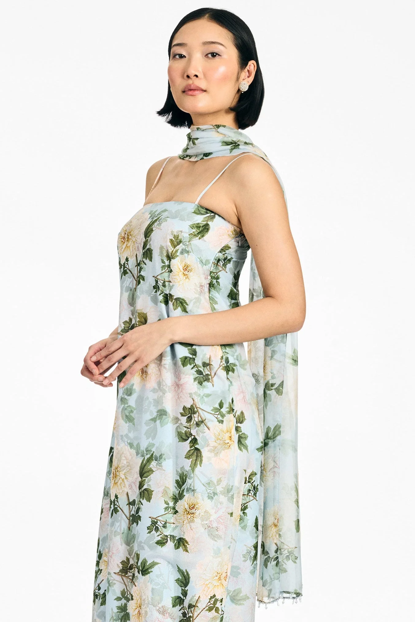 EMMY SCARF - CLOUD BLUE PEONY - 1