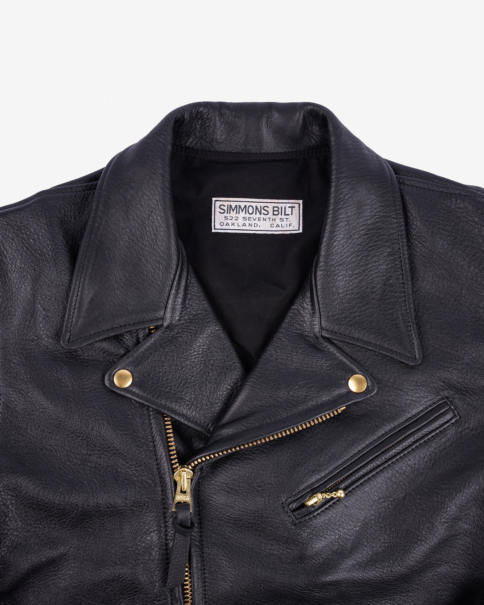 IHSB-PAC-BLK Iron Heart x Simmons Bilt Deerskin Pacific Rider's Jacket - Black - 7