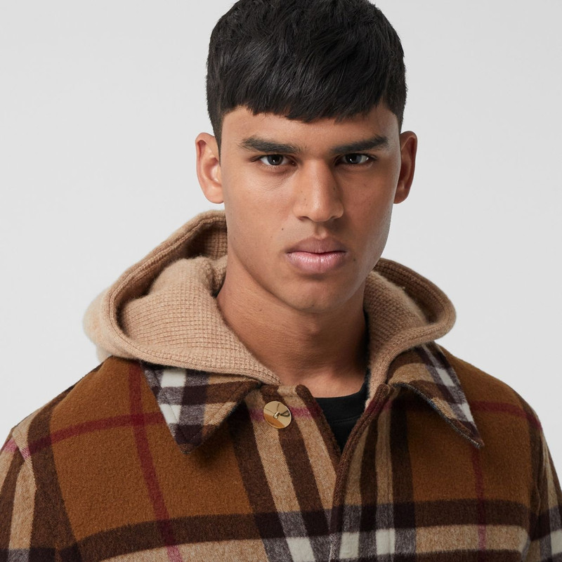 Double-faced Check Wool Car Coat 3