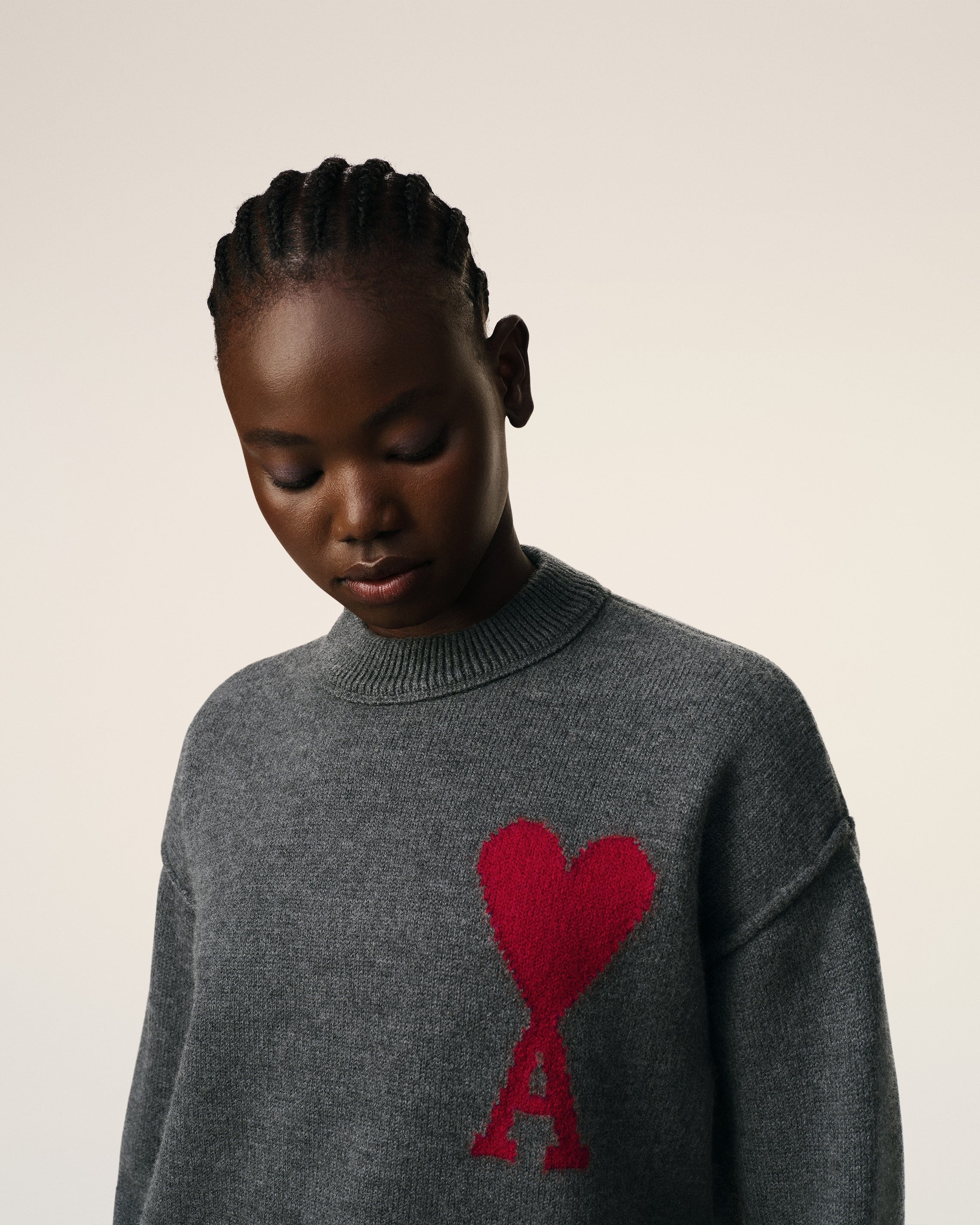 GREY WOOL AMI DE COEUR SWEATER - 4