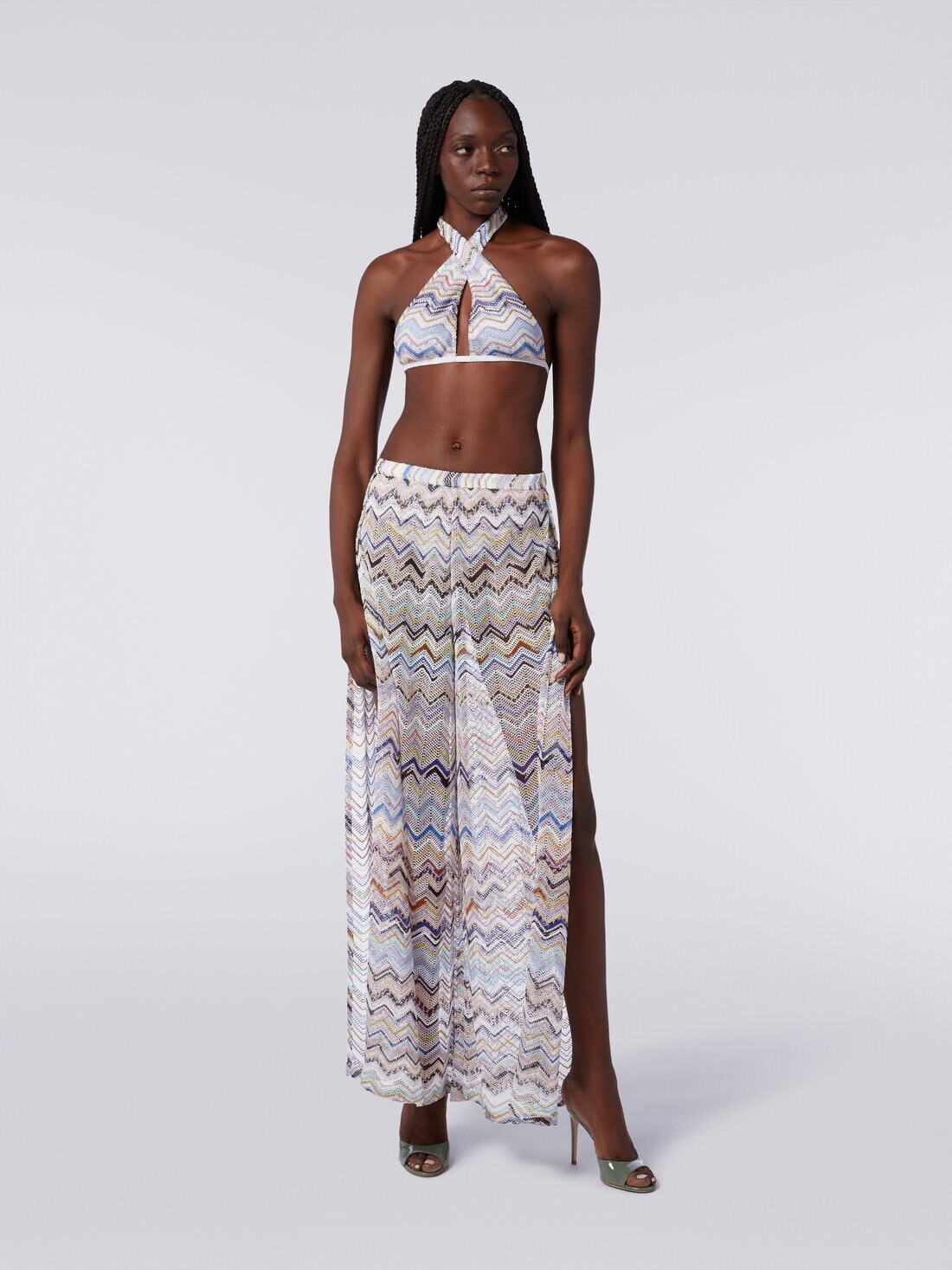 Trousers in zigzag mesh viscose with lurex - 2
