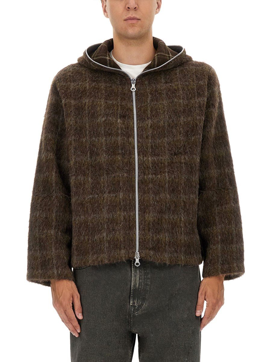 WOOL BLEND JACKET WITH HOOD - 1