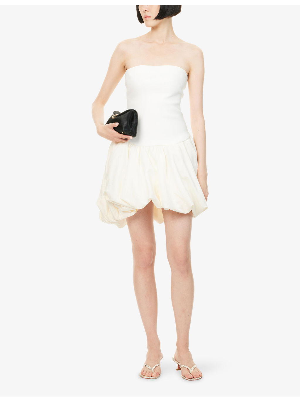 Pollie Balloon Linen-Blend Mini Dress - 2