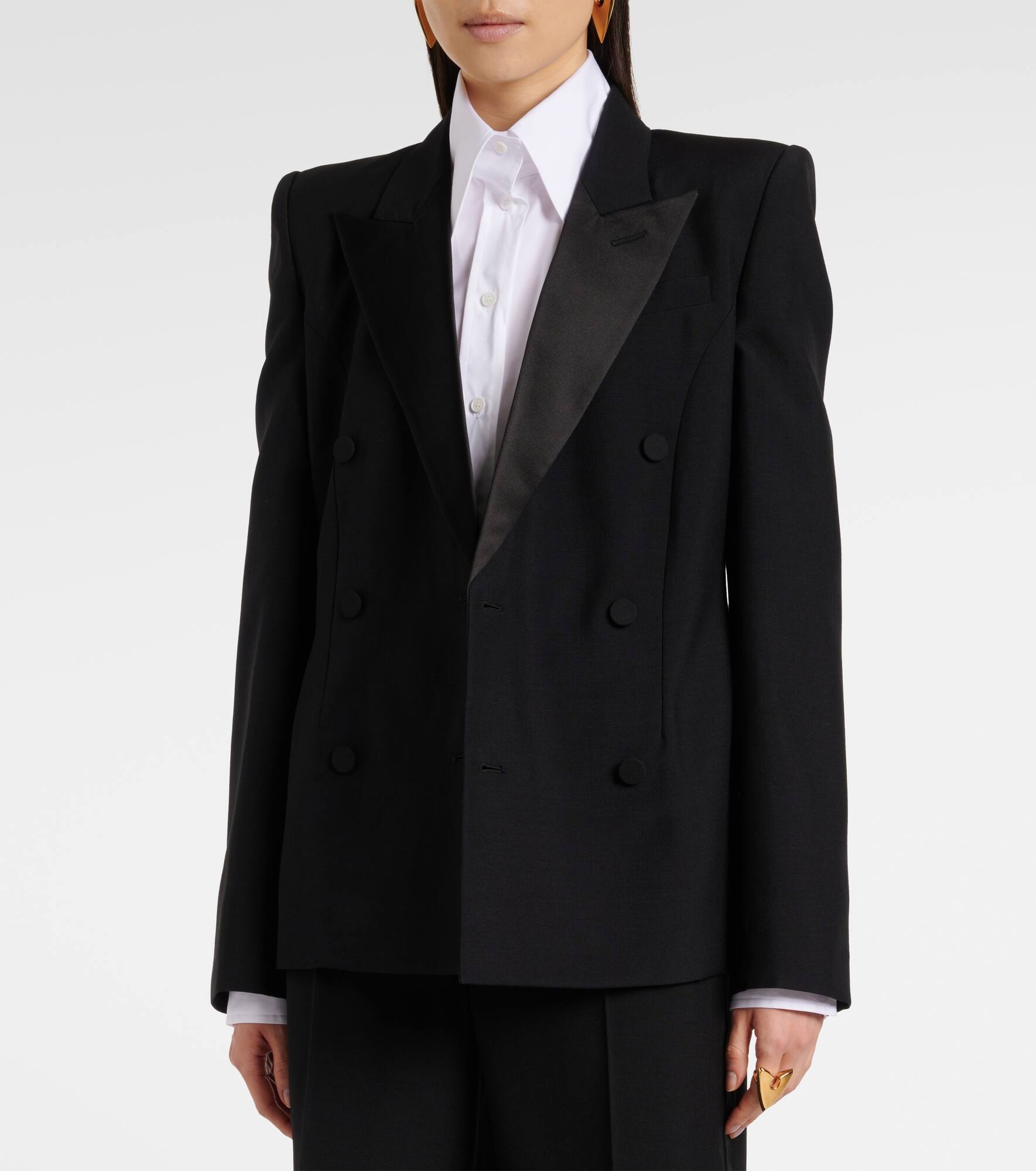 Double-breasted wool blazer - 8
