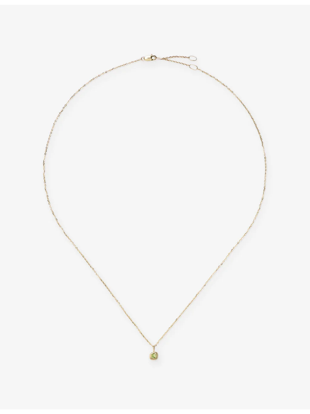 Fine August Birthstone 14ct Yellow Gold And Peridot Pendant Necklace - 1