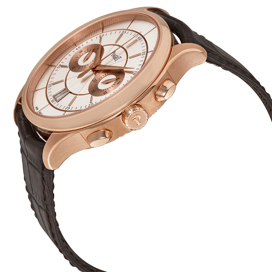 Piaget Gouverneur Automatic Silver Dial Brown Leather Men's Watch G0A37112 - 2