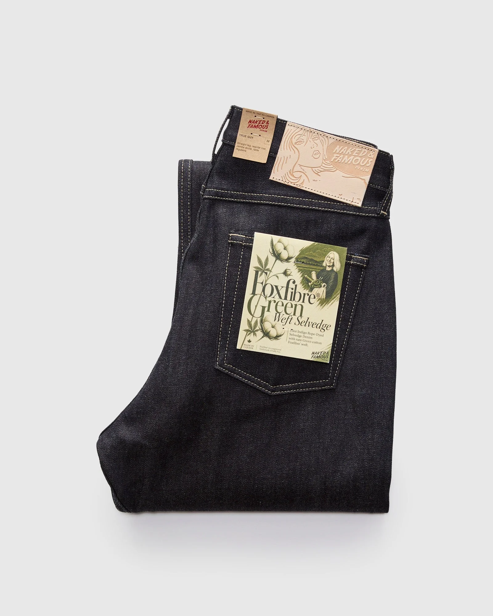 "FoxFibre® Green Weft" 13oz Selvedge Denim - True Guy Fit - 1