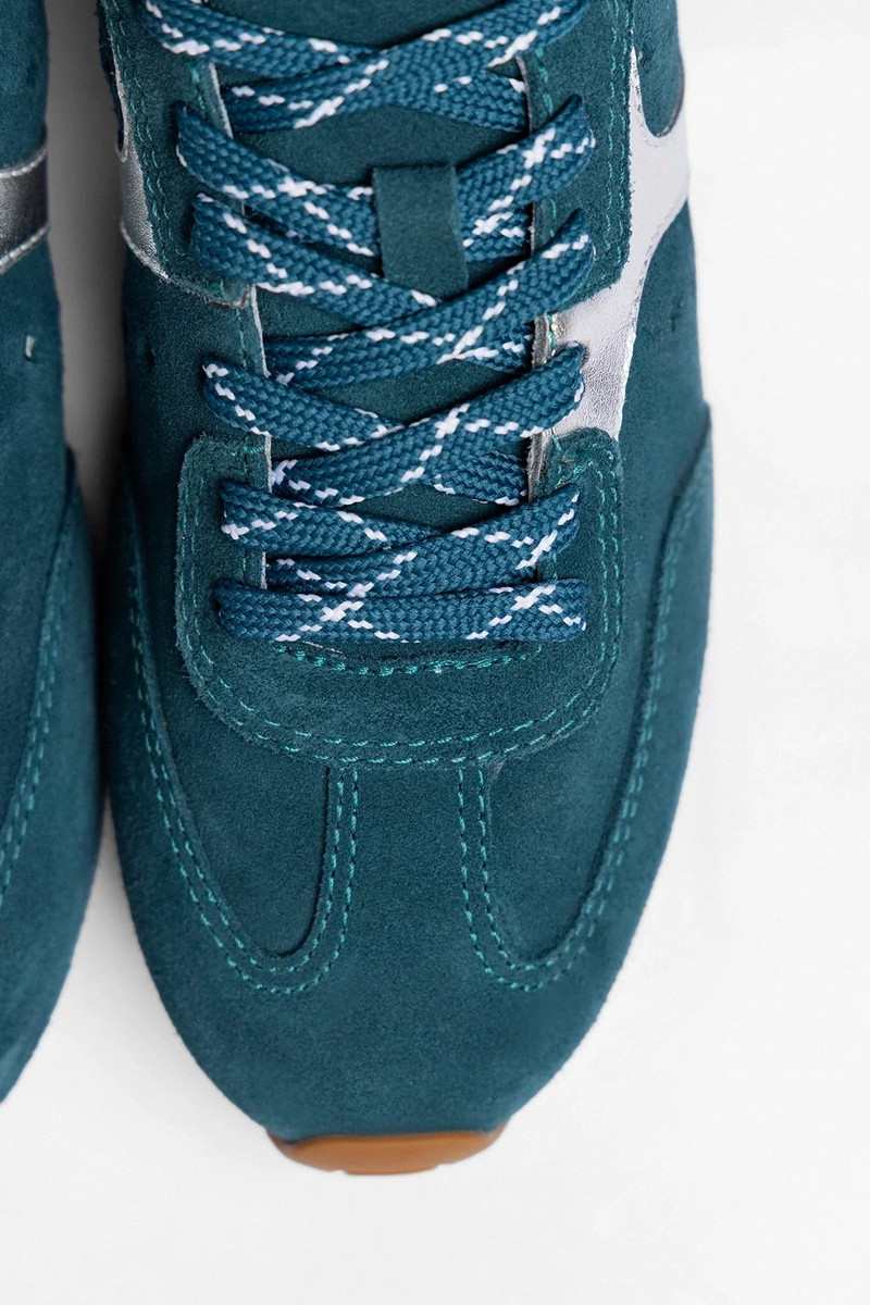 Stella Sneaker Teal Suede 4