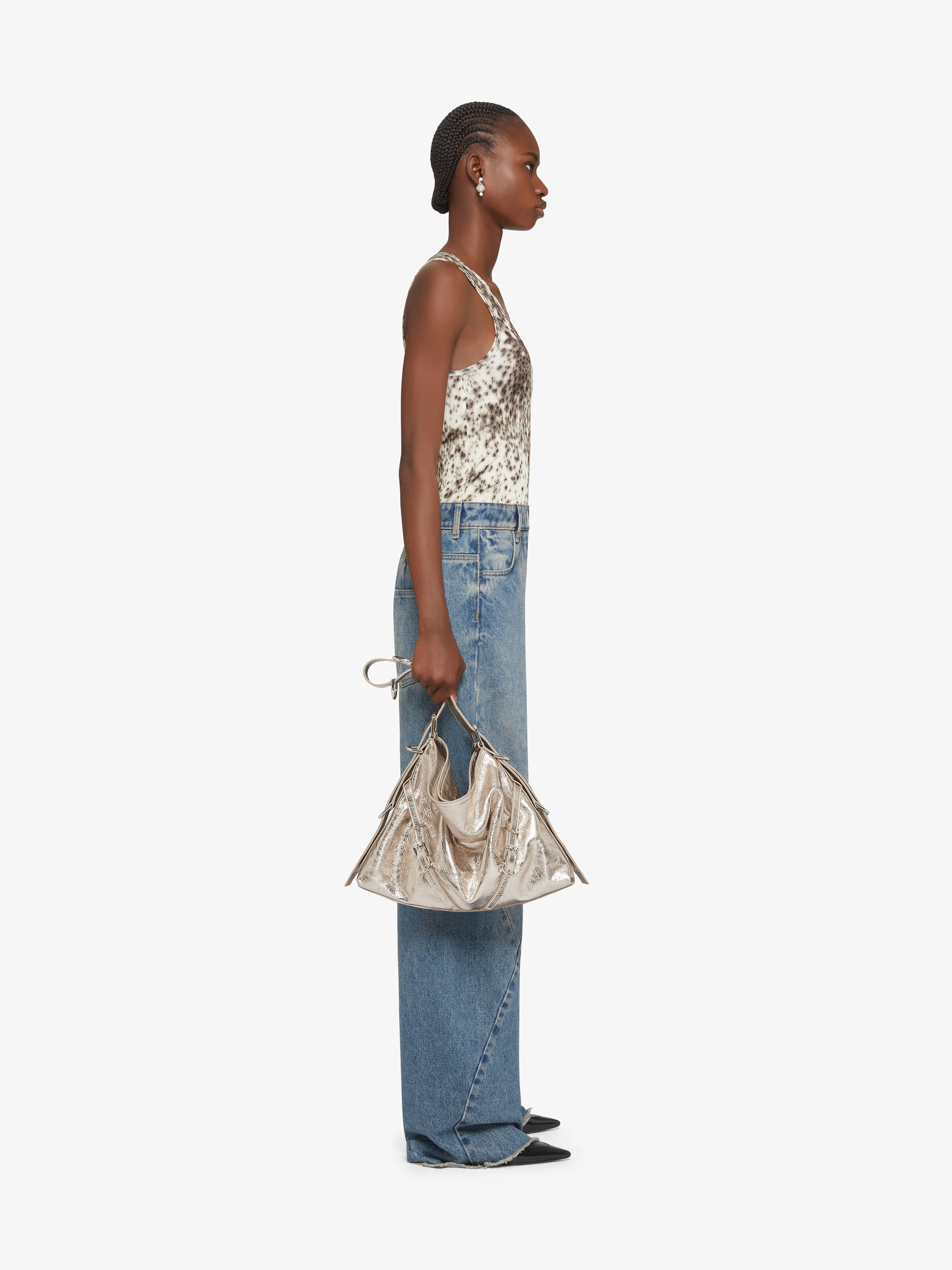 SLIM FIT TANK TOP IN JERSEY WITH SNOW LEOPARD PRINT - 3