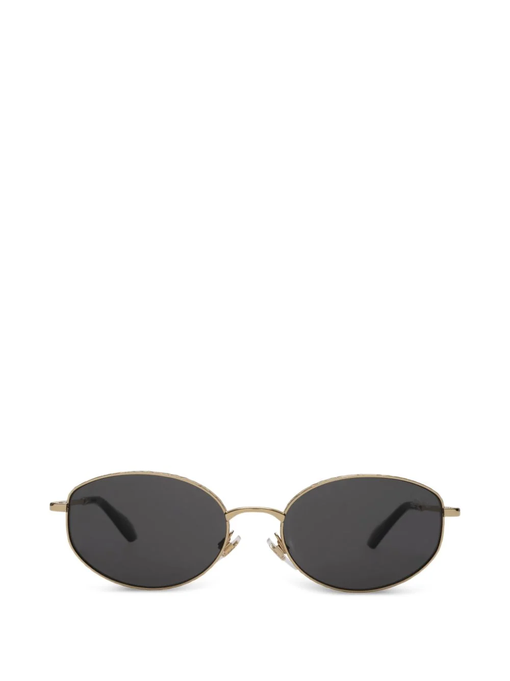 metal Check Oval Sunglasses - 1