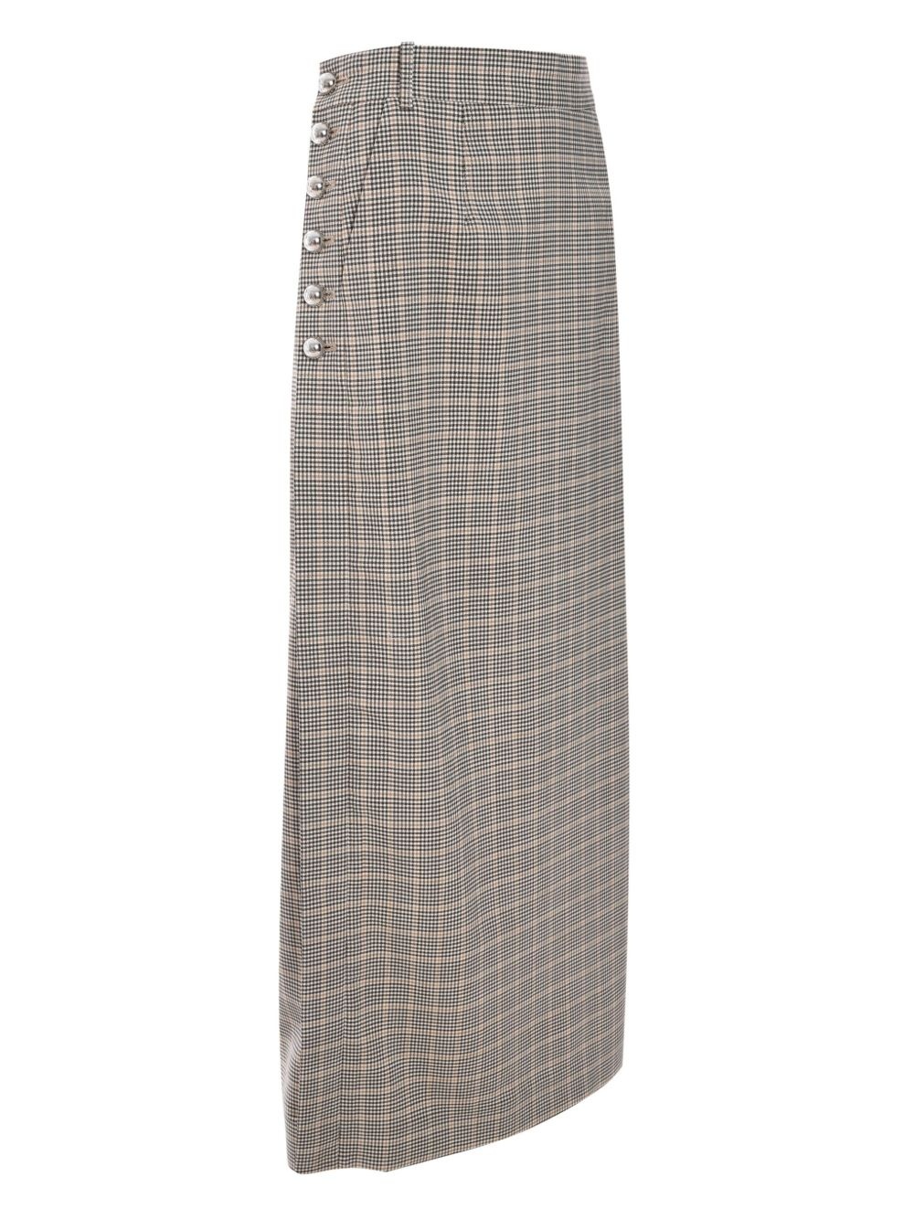 checked midi skirt - 3