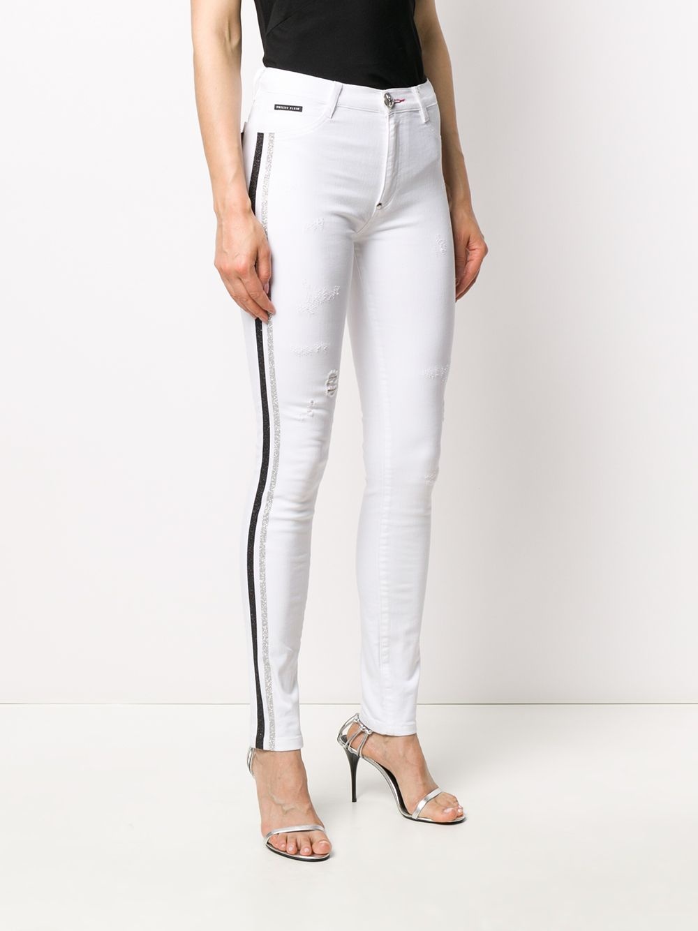 striped skinny jeans - 6