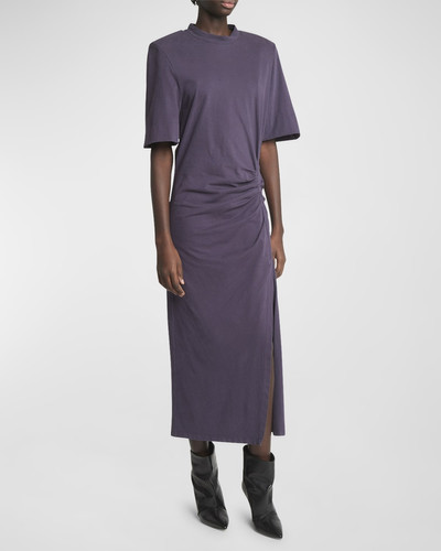 Isabel Marant Lexia Strong-Shoulder Ruched Midi T-Shirt Dress outlook