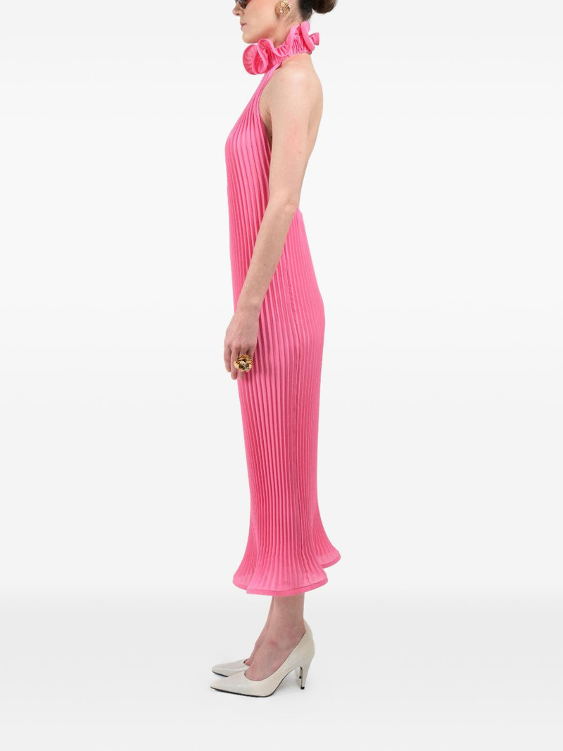 pleated turtleneck maxi dress 5