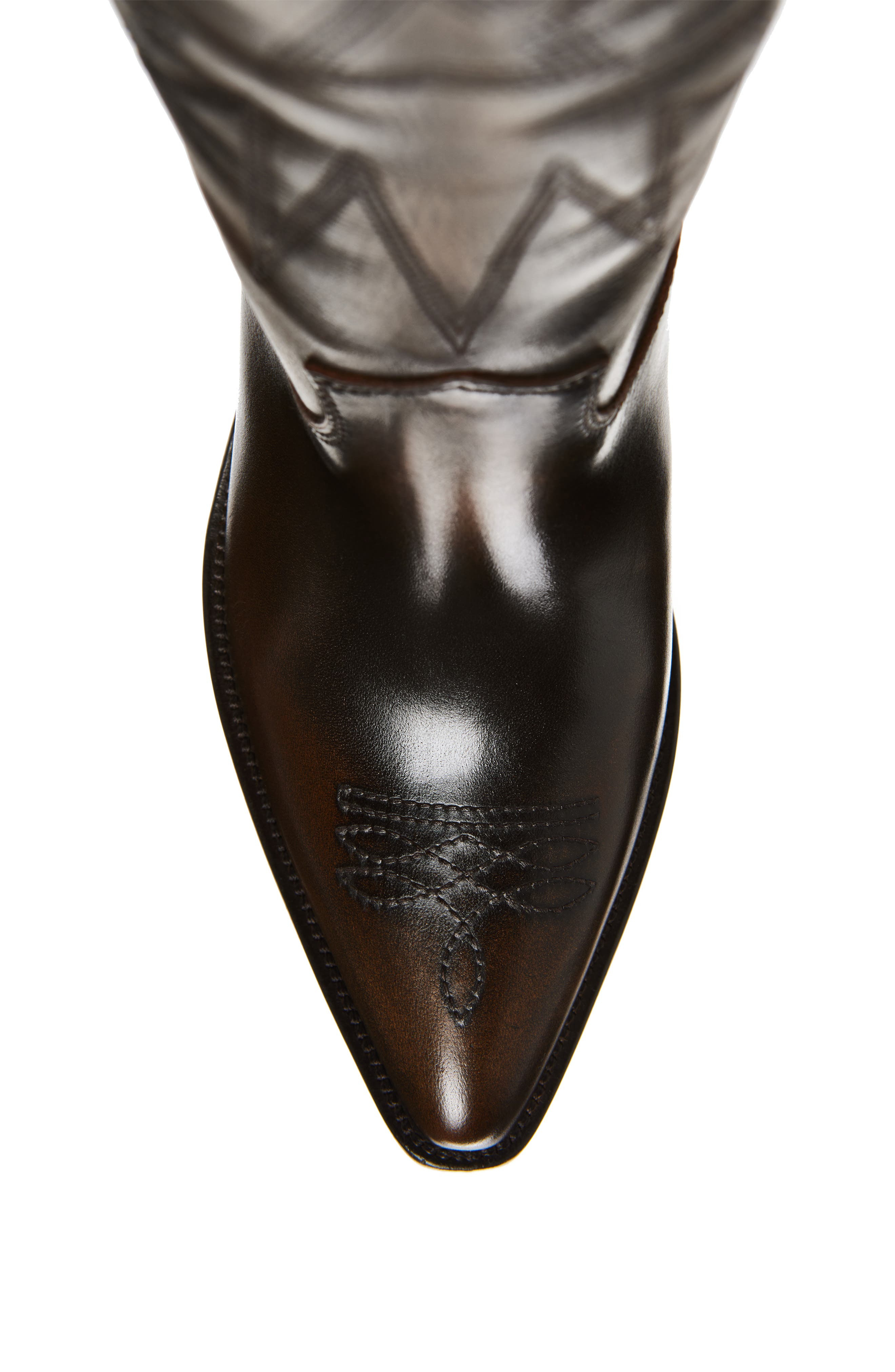 Golden Goose Wish Star Tall Western Boot in Dark Brown/Beige at Nordstrom - 5