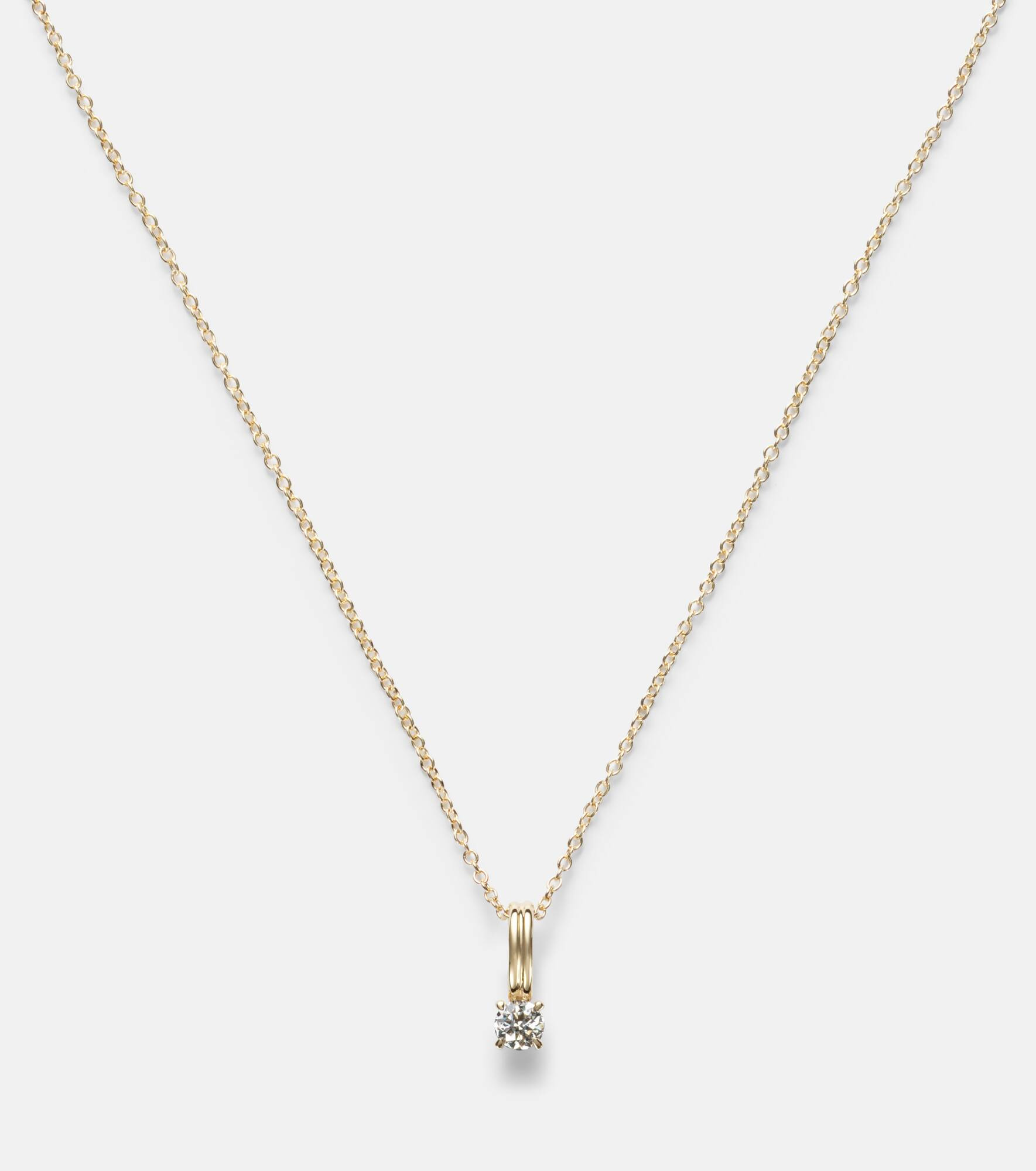 14kt gold charm necklace with diamonds - 4