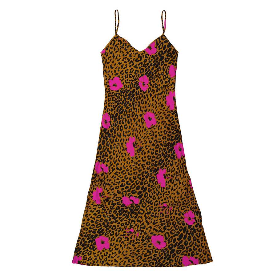 Essentiel Ladies Shelly Leopard Print Slip Midi Dress - 2