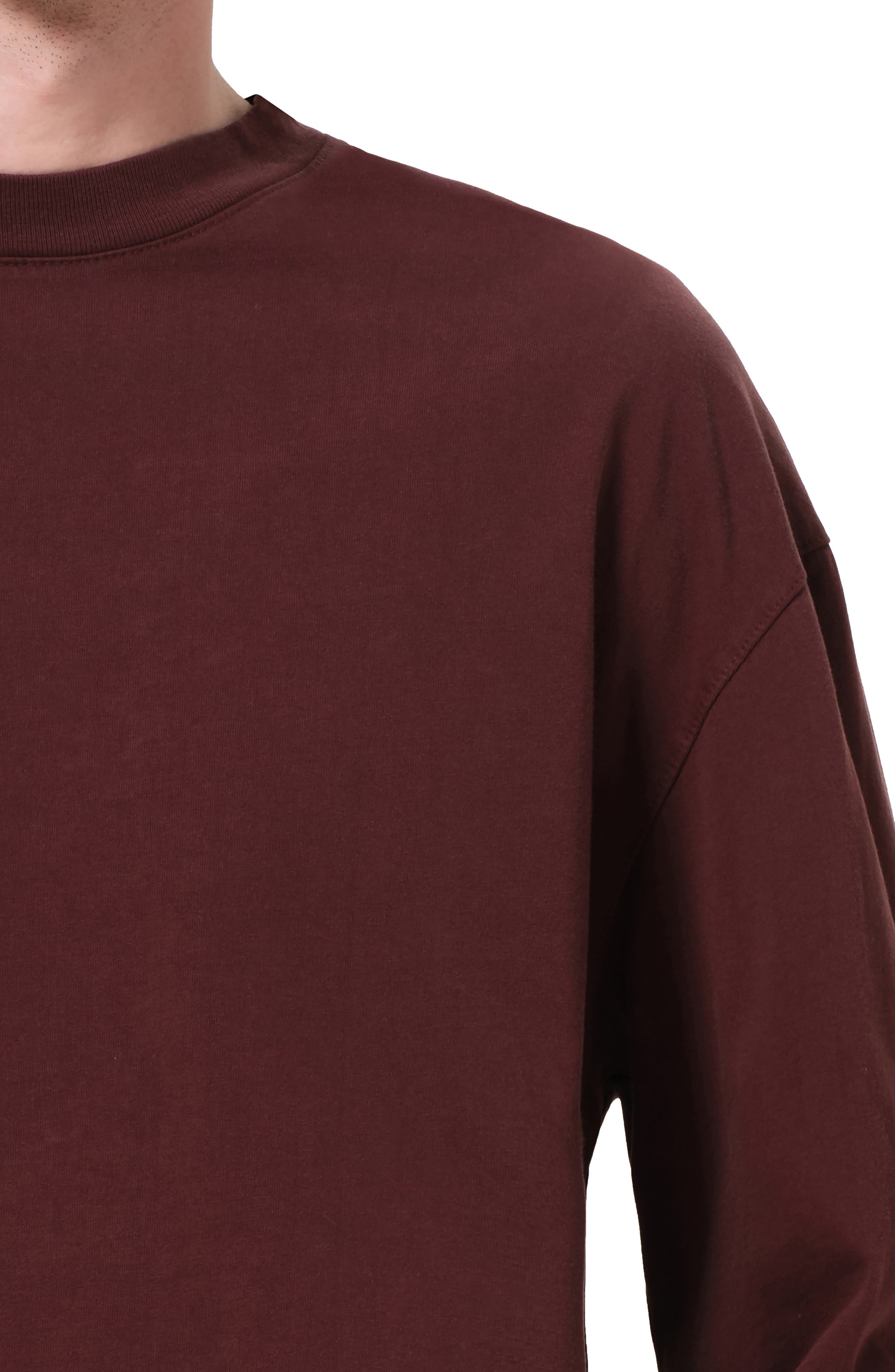 AGOLDE Asha Long Sleeve Cotton T-Shirt in Bitter Root Dark at Nordstrom - 4