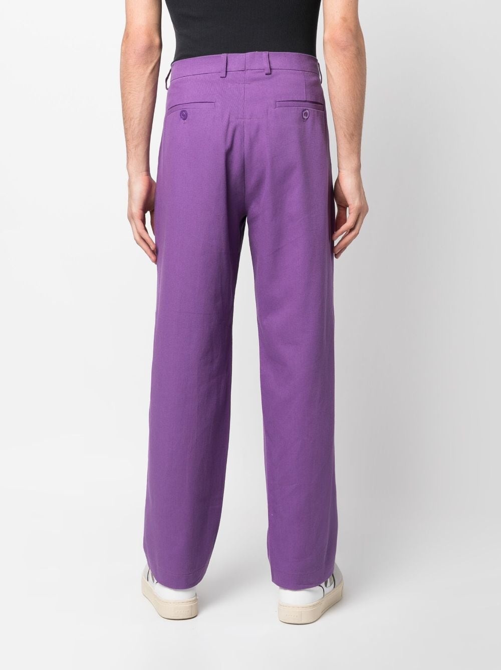 graphic-print corduroy cotton trousers - 4