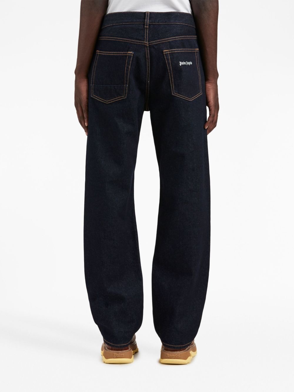logo-embroidered denim jeans - 5