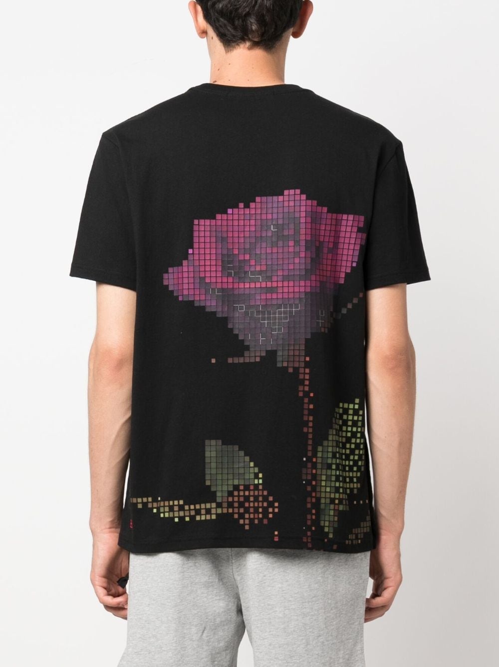 Pixel-kash print cotton T-shirt - 4