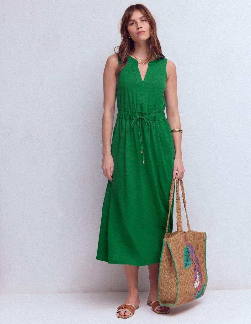 BODEN Delphine Midi Sleeveless Dress-Fresh Green outlook