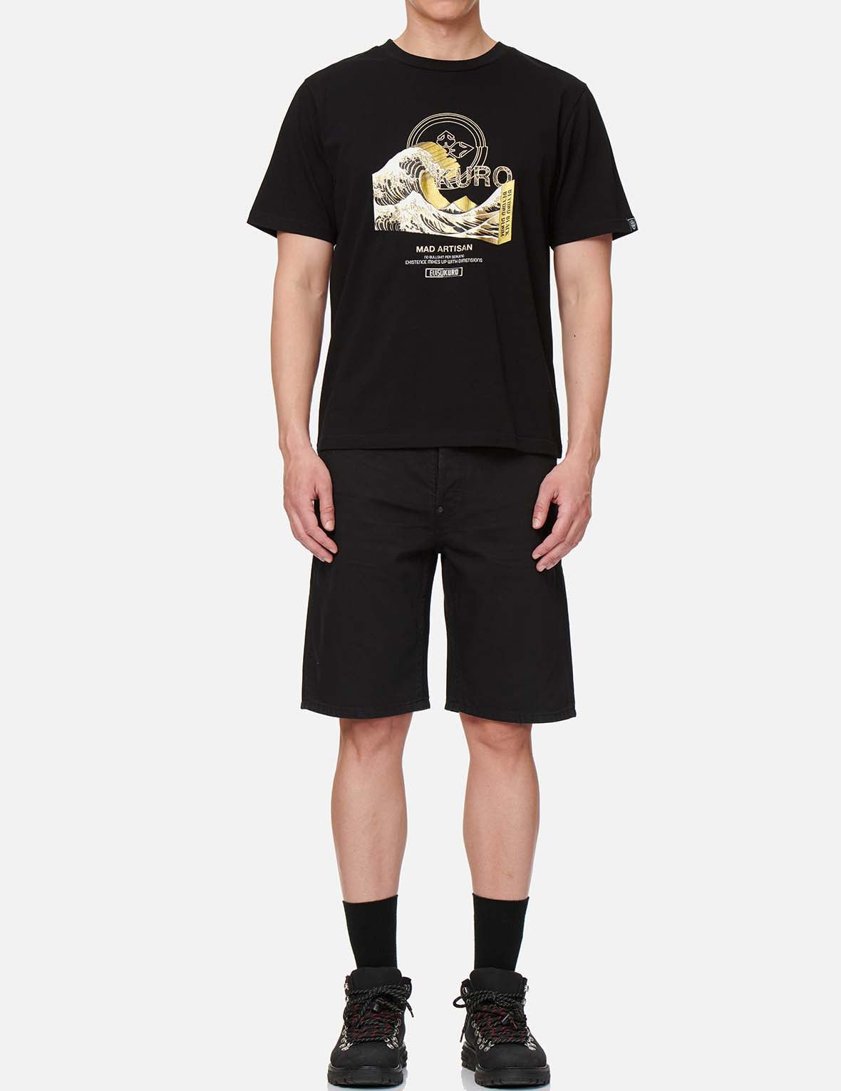 Hannya Skull Embroidered Denim Shorts - 6