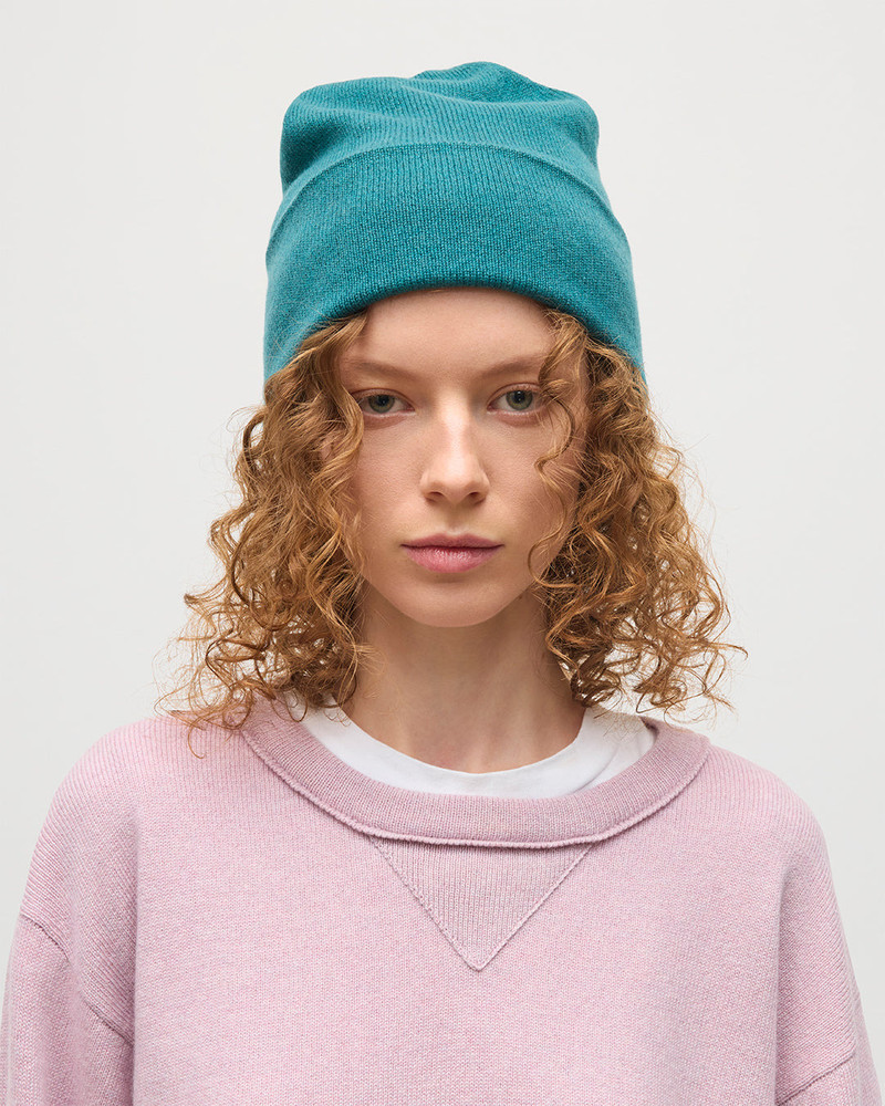 Braemar Green Cashmere Beanie 3