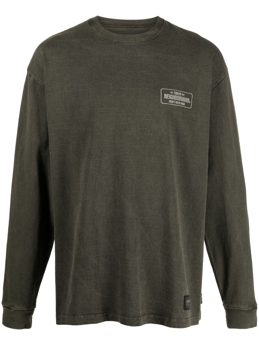 printed faded-effect cotton sweatshirt - 1