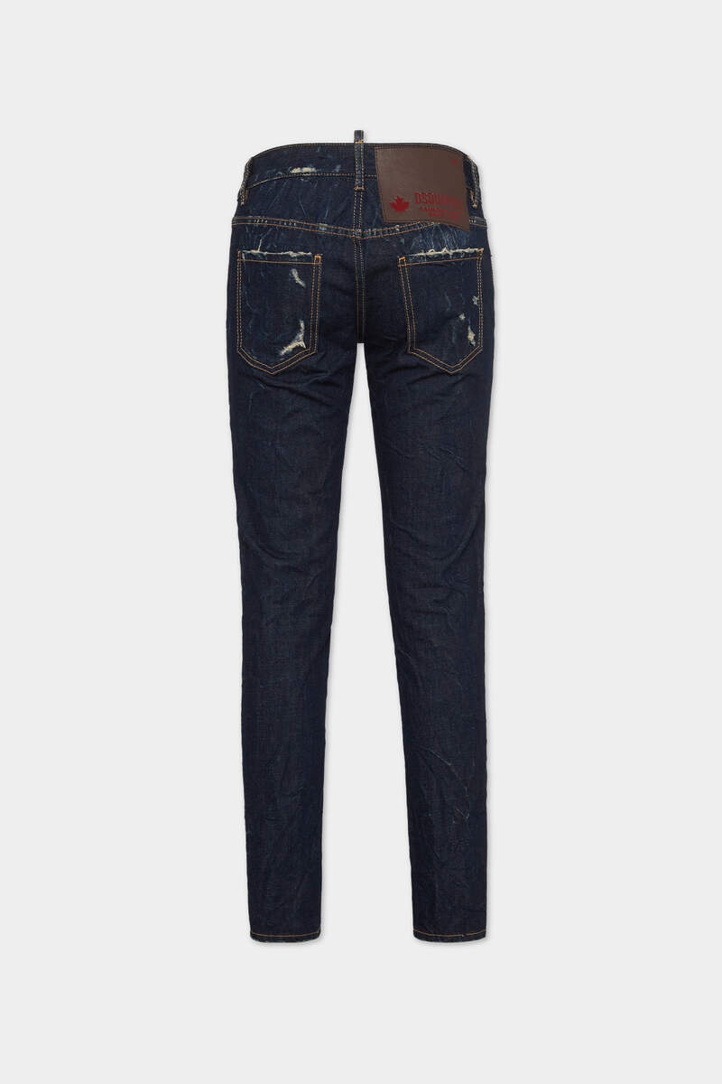 DARK CRINKLE WASH MEDIUM WAIST JENNIFER JEANS - 2
