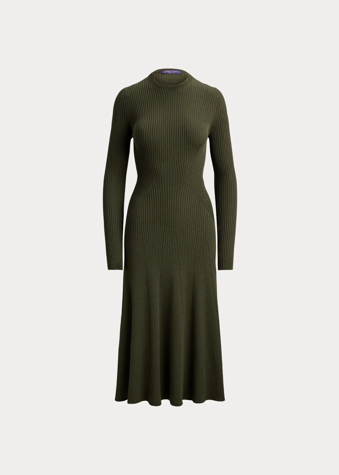Parson Rib-Knit Silk-Blend Day Dress - 1