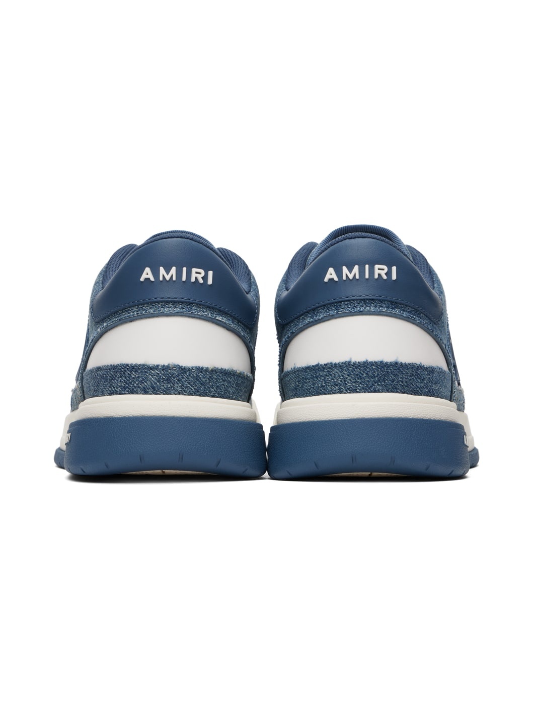 AMIRI White & Blue Vintage Denim Classic Low Sneakers