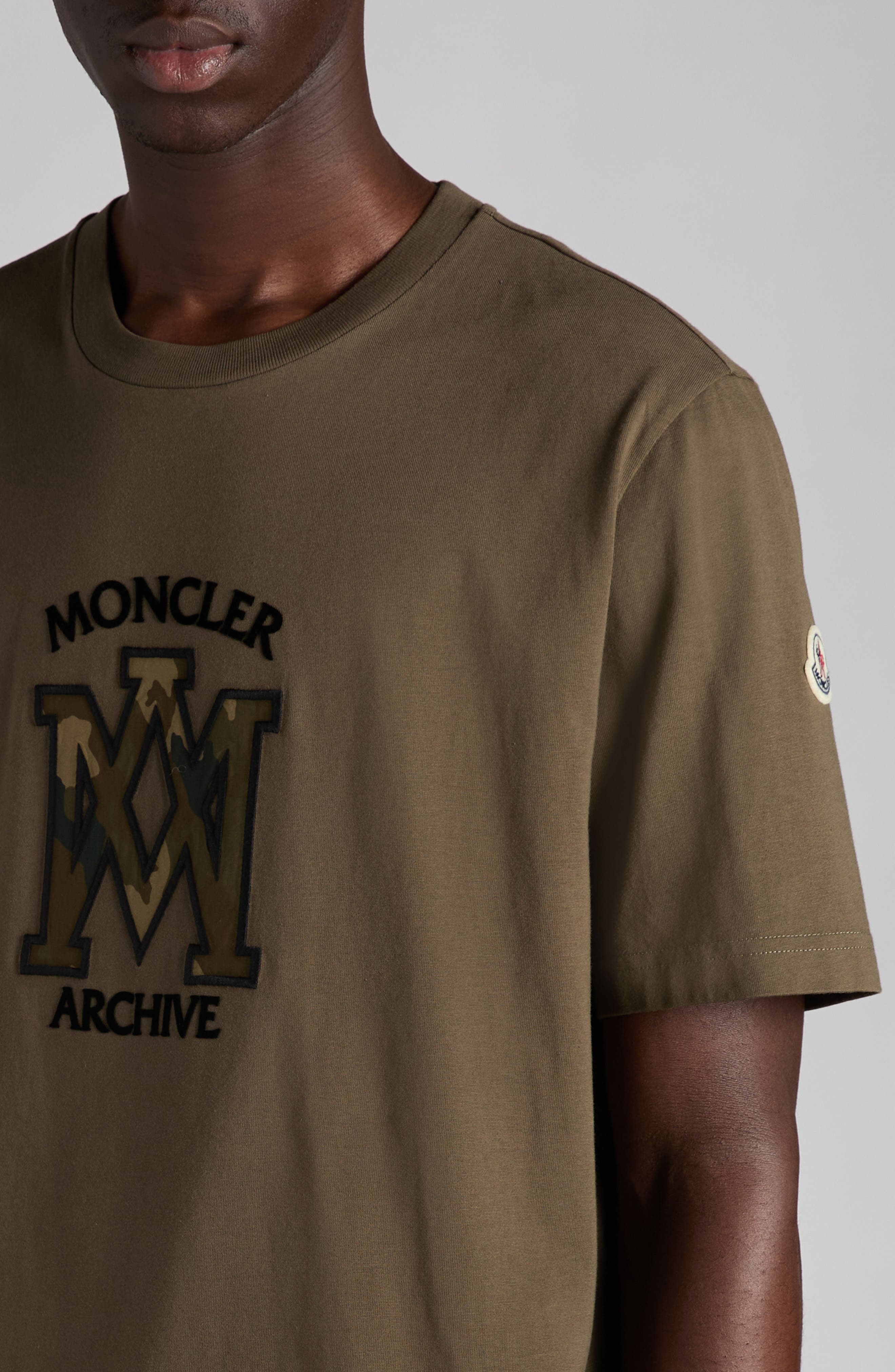 Moncler Logo Patch Cotton T-Shirt in Kalamata at Nordstrom - 5