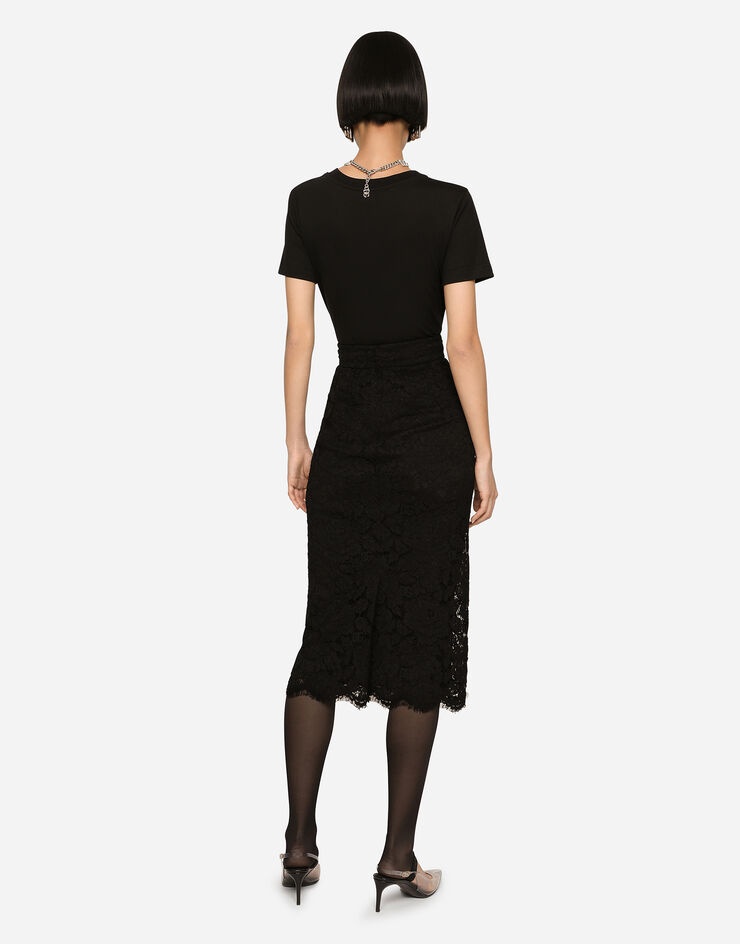 Branded stretch lace midi skirt - 4