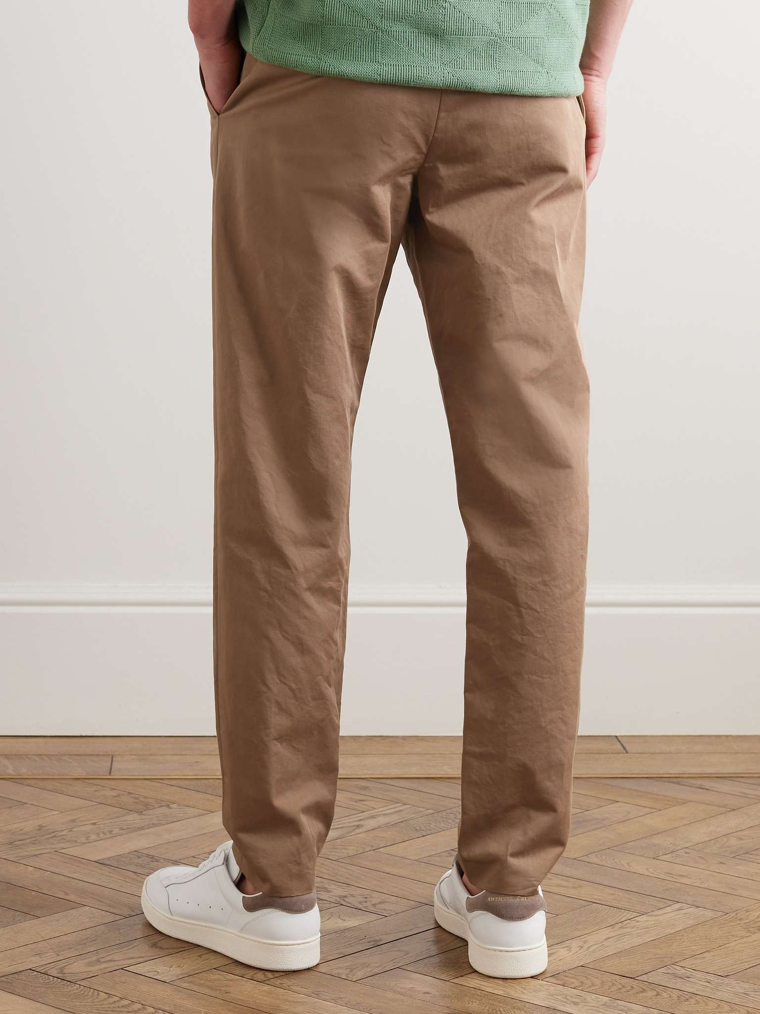 Straight-Leg Cotton and Linen-Blend Trousers - 4