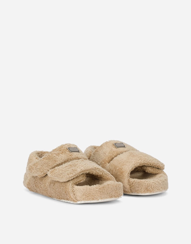 Terrycloth sandals with logo tag - 2